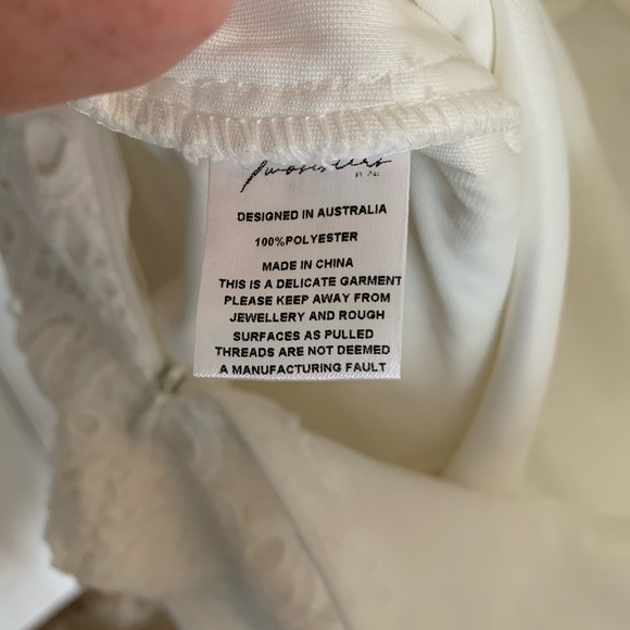 NWT Mesina white lace dress women’s Size Large/ 8 - Picture 5 of 10